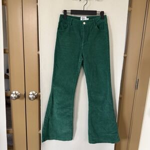 Princess Polly Womens‎ 4 Green Nadia Corduroy Flare Pants Bottoms